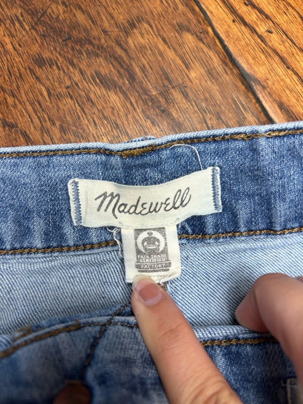 Madewell Light Blue Distressed High-Rise Denim Shorts - Picture 2 of 6